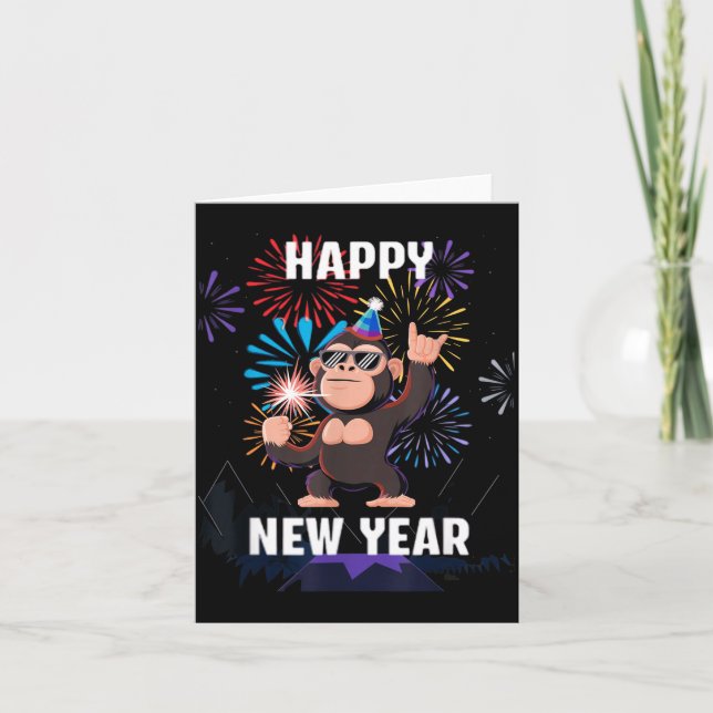 Cartão Happy New Year 2026 Funny Kids Bigfoot Lovers Part (Frente)