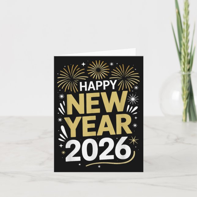 Cartão Happy New Year 2026 - New Year's Eve 2026  (Frente)