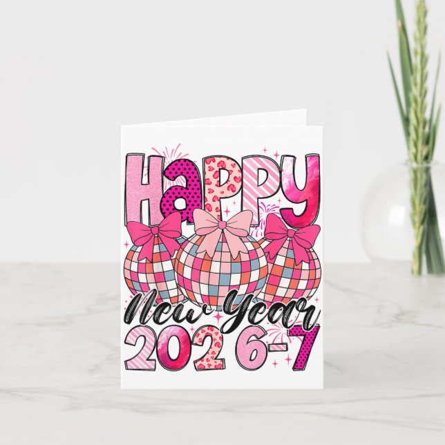 Cartão Happy New Year 202-67 Meme Cute Coquette Nk Bow Di (Frente)