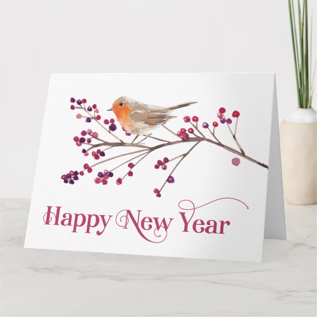 Cartão Happy New Year Announcement Holiday (Frente)