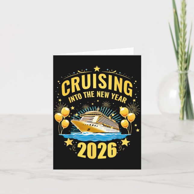 Cartão Happy New Year Cruise 2026 Party Trip Cruising Int (Frente)