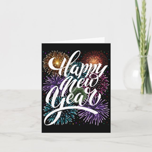 Cartão Happy New Year Firework Family Matching Men Women  (Frente)