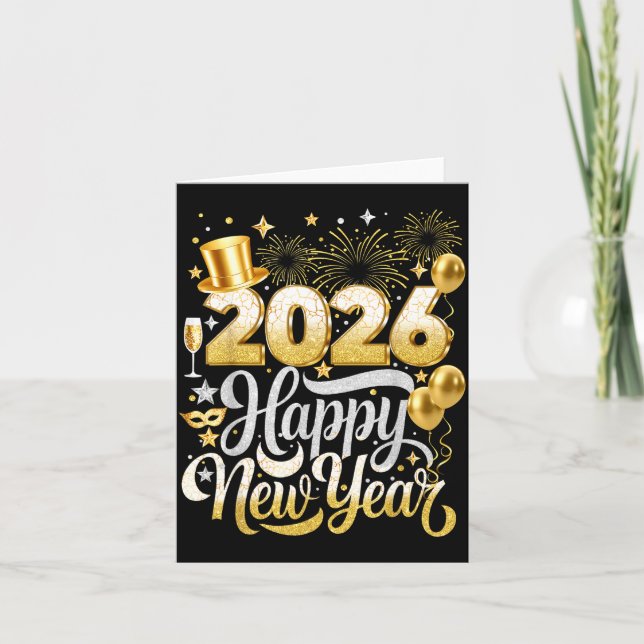 Cartão Happy New Year Party 2026 Nye Funny Family Matchin (Frente)