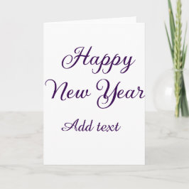 Cartão Happy new year purple calligraphy simple minimal