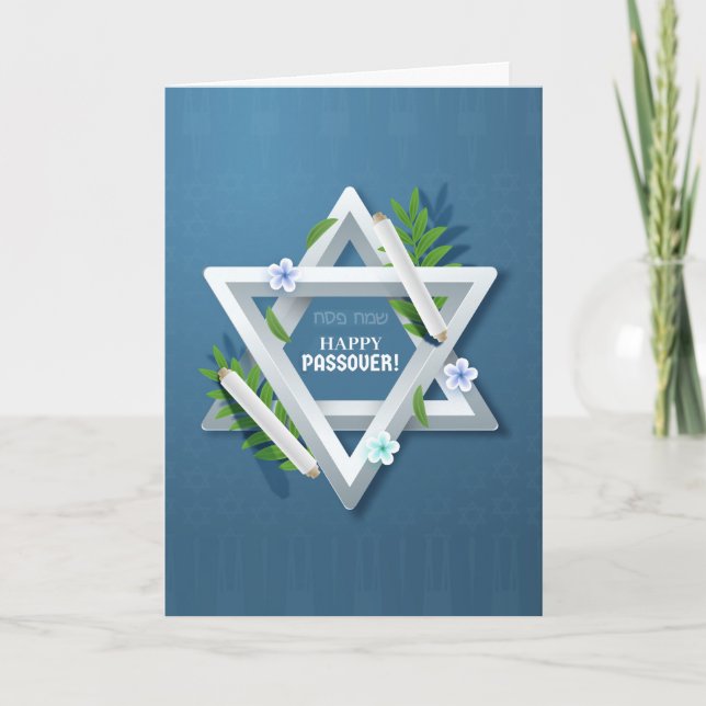 Cartão Happy Passover Star of David Greeting Card (Frente)