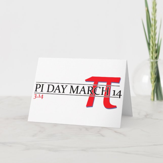 Cartão Happy Pi Day March 14 (Frente)