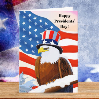 Cartão Happy Presidents' Day Patriotic Bald Eagle