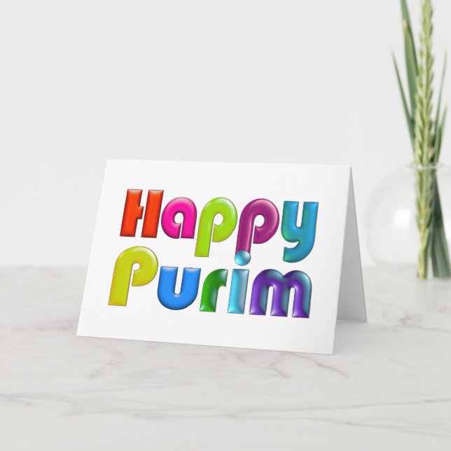 Cartão HAPPY PURIM funky colourful greeting card (Frente)