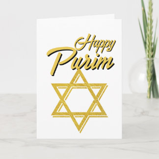 Cartão Happy Purim Greeting Card - Golden Star of David
