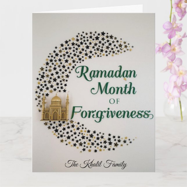 Cartão Happy Ramadan Mubarak Ramadan Kareem Hilal Muslim (Orquídea)