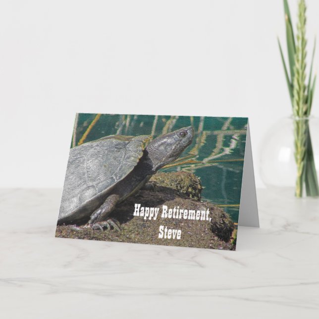 Cartão Happy Retirement Humorous Turtle Speed Coworker (Frente)
