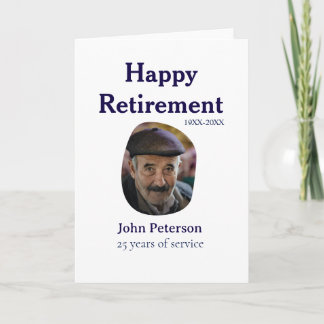 Cartão happy retirement photo 25 years service name