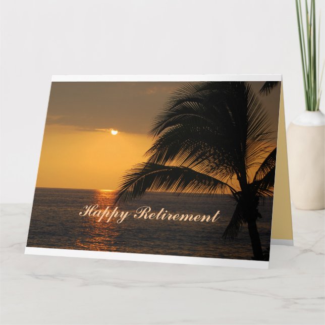 Cartão Happy Retirement Tropical Sunset Card (Frente)