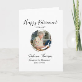 Cartão Happy retirement year name circle photo retired