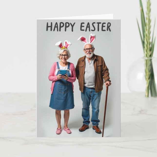 Cartão Happy Senior Couple Greeting Card (Frente)