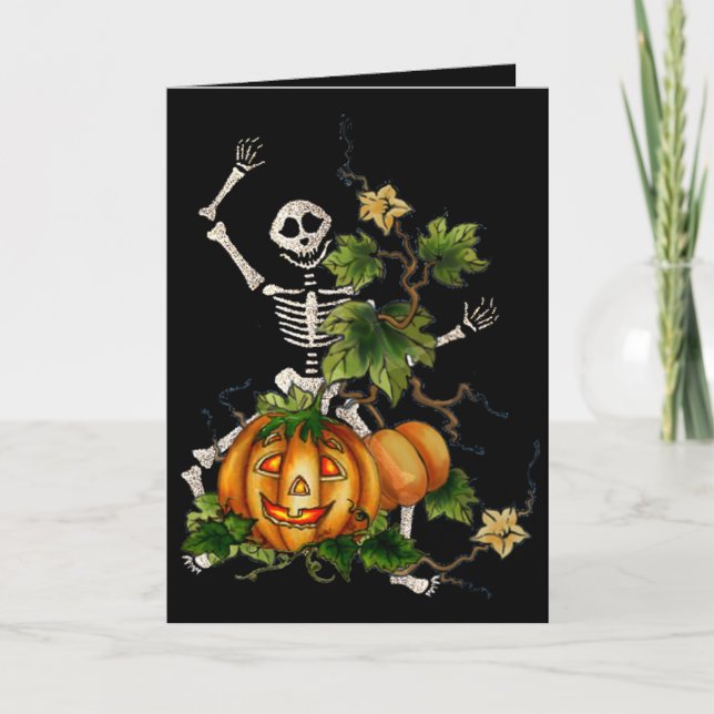 Cartão HAPPY SKELETON & JACK by SHARON SHARPE (Frente)