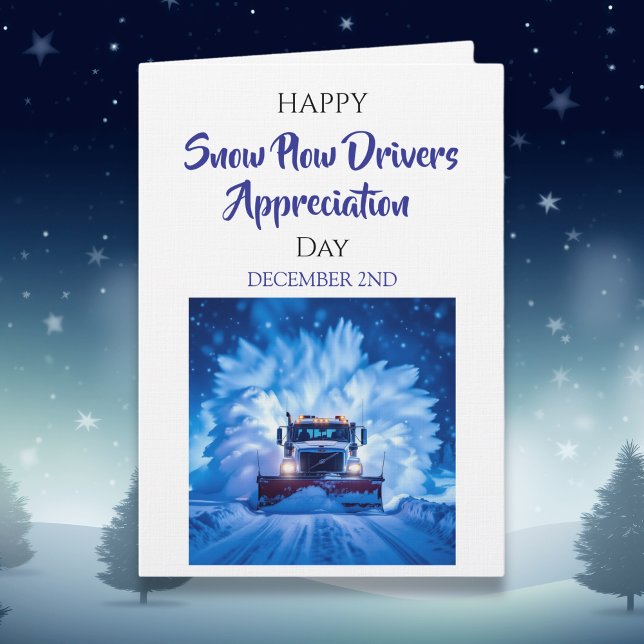 Cartão Happy Snow Plow Drivers Appreciation Day | Dec 2nd (Criador carregado)