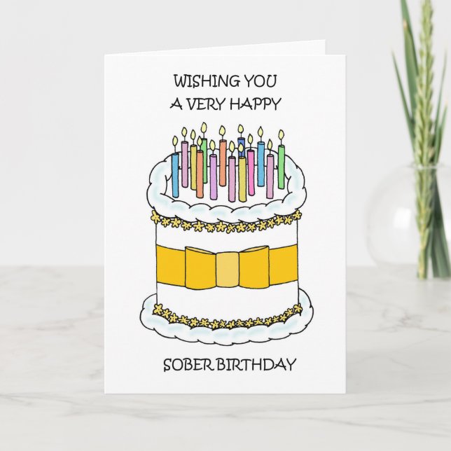 Cartão Happy Sober Birthday (Frente)