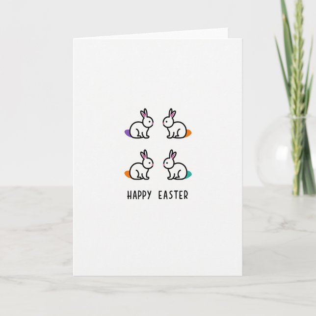 Cartão Happy Spring Animal Easter Card (Frente)
