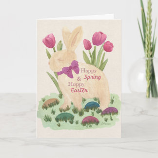 Cartão Happy Spring & Hoppy Easter Greeting Card with Gol