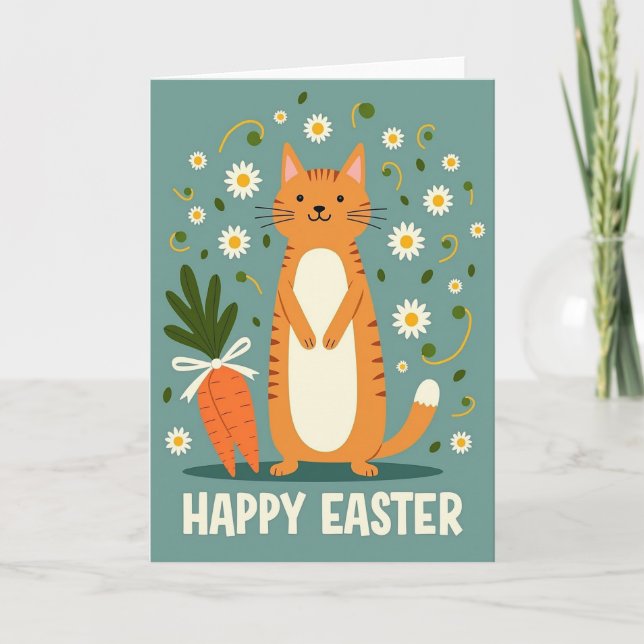 Cartão Happy Springtime Feline Card (Frente)