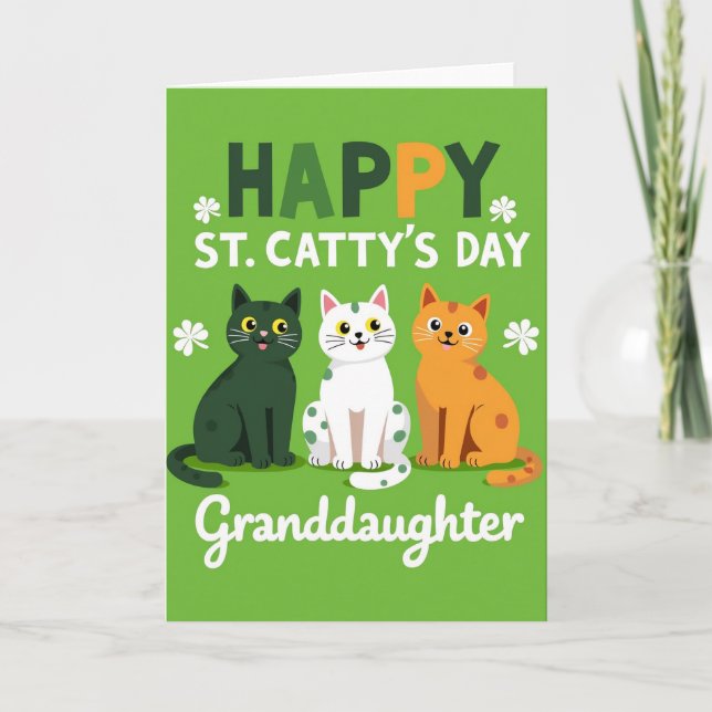Cartão Happy St Cattys Day Granddaughter Card (Frente)