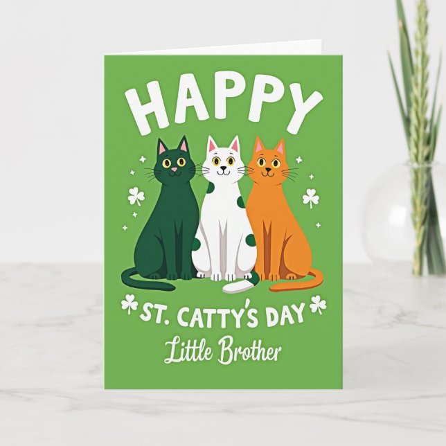Cartão Happy St Cattys Day Little Brother Card (Frente)
