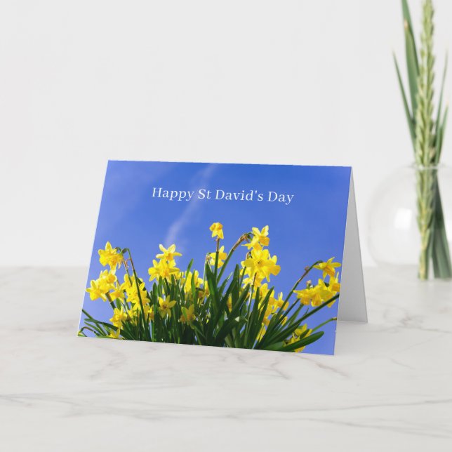 Cartão Happy St David’s Day Daffodils Welsh Greeting (Frente)