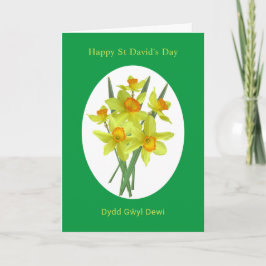 Cartão Happy St David's Day Welsh Daffodils