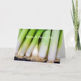 Cartão Happy St David's Day Welsh Leeks Personalized