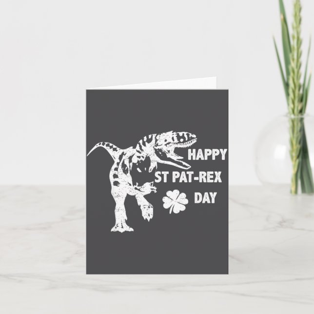 Cartão Happy St. Pat-rex Day Funny T-rex Dinosaur St Patr (Frente)