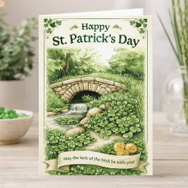 Cartão Happy St. Patrick’s Day Card – Green Shamrocks