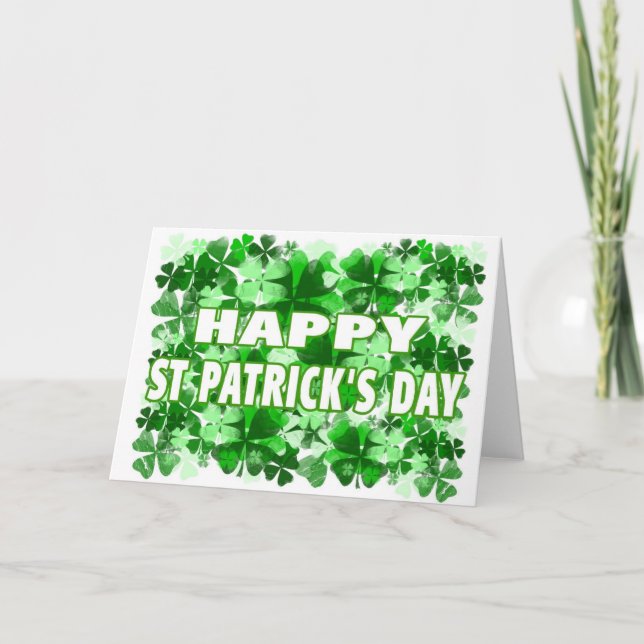 Cartão Happy St. Patrick’s Day Clover Field (Frente)