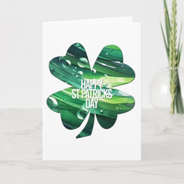 Cartão Happy St Patricks Day 4 leaf clover Irish Pride  (Frente)