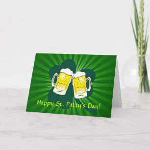 Cartão Happy St. Patrick's Day Beer Toast Greeting Card