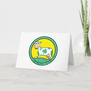 Cartão Happy St. Patrick's Day Cow