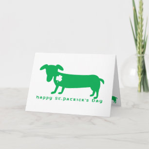 Cartão Happy St. Patrick's Day Dachshund