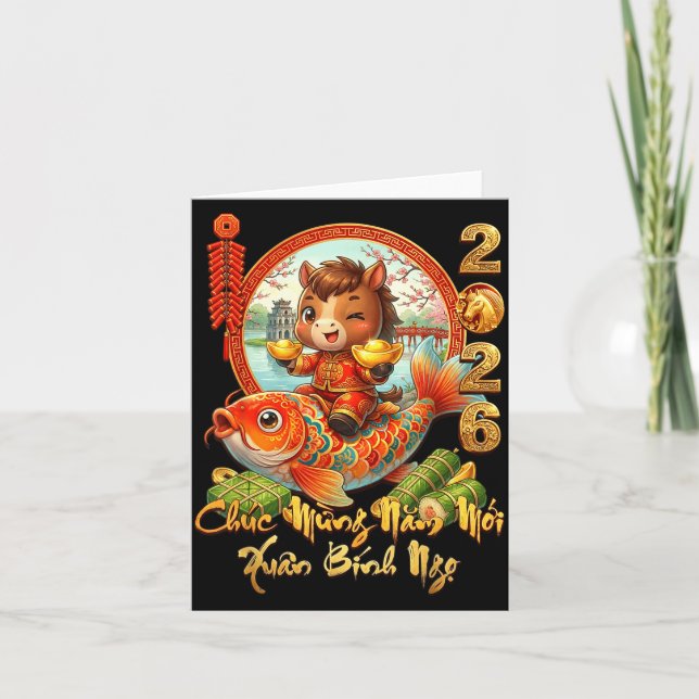 Cartão Happy Tet Chuc Mung Nam Moi 2026 Li Xi Me Please K (Frente)