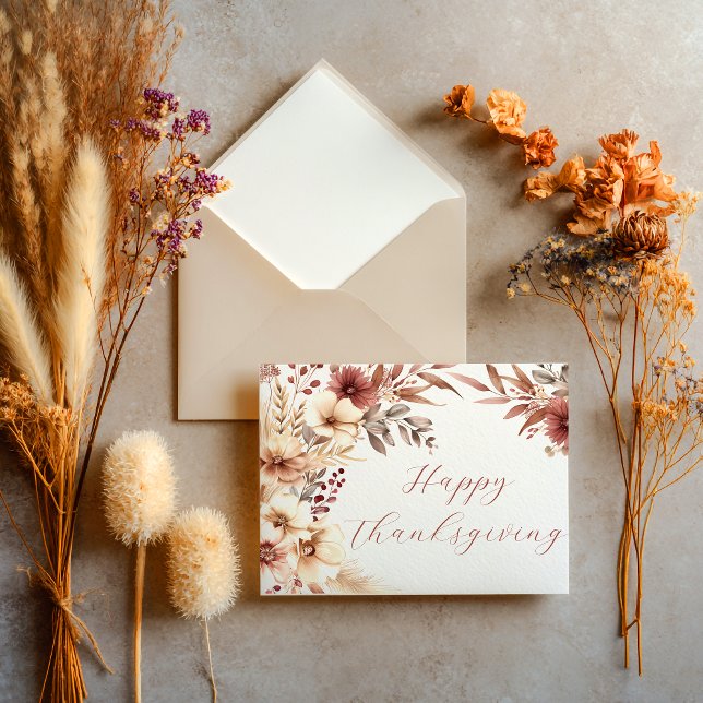Cartão Happy Thanksgiving Autumn Border Card (Criador carregado)