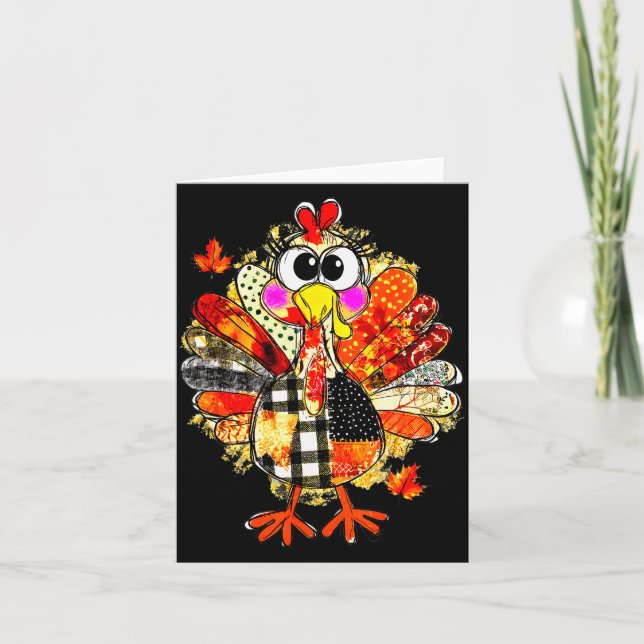 Cartão Happy Thanksgiving Funny Turkey Family Dinner Than (Frente)