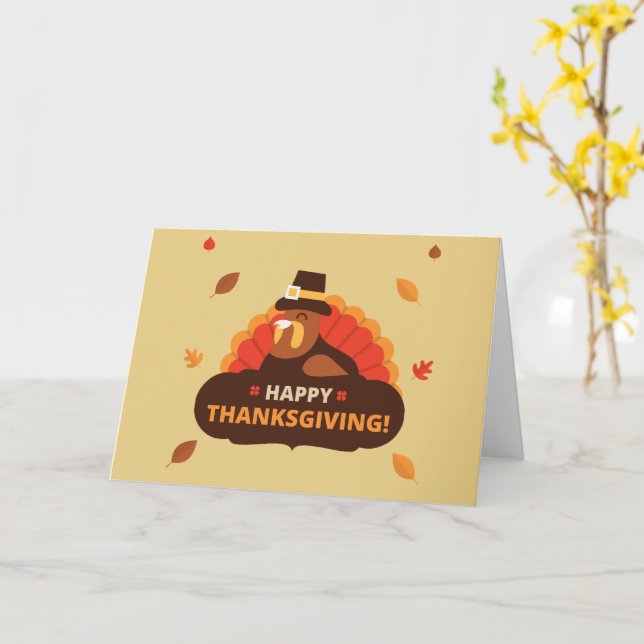 Cartão Happy Thanksgiving Holiday Card (Flor Amarela)