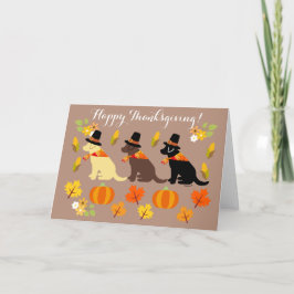 Cartão Happy Thanksgiving Labrador Silhouette