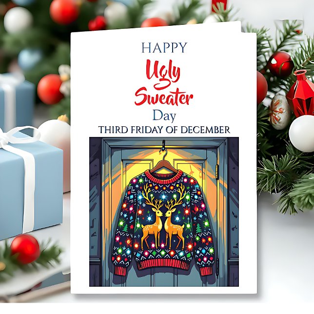 Cartão Happy Ugly Sweater | Third Friday of December  (Criador carregado)