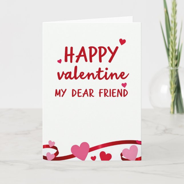 Cartão Happy Valentine Dear Friend Card (Frente)