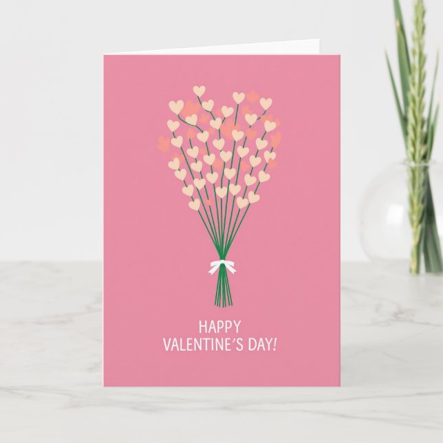 Cartão Happy Valentine Heart Bouquet Card (Frente)