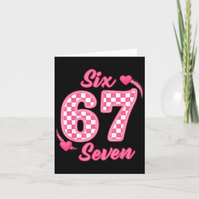 Cartão Happy Valentine’s Day 67 Meme Hearts Coquette Bow  (Frente)