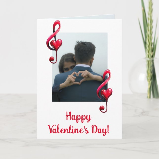 Cartão Happy Valentine’s Day Music of Love (Frente)