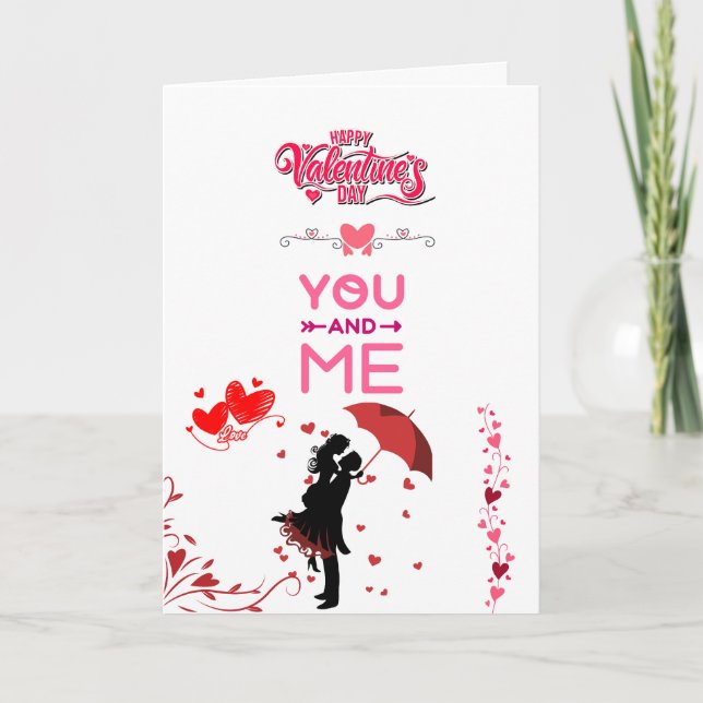 Cartão Happy Valentine’s Day – You and Me Romantic Love  (Frente)