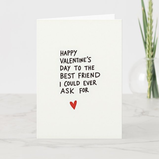 Cartão Happy Valentines Day Best Friend Card (Frente)