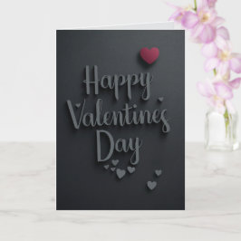 Cartão Happy Valentines Day Black Majestic Elegant